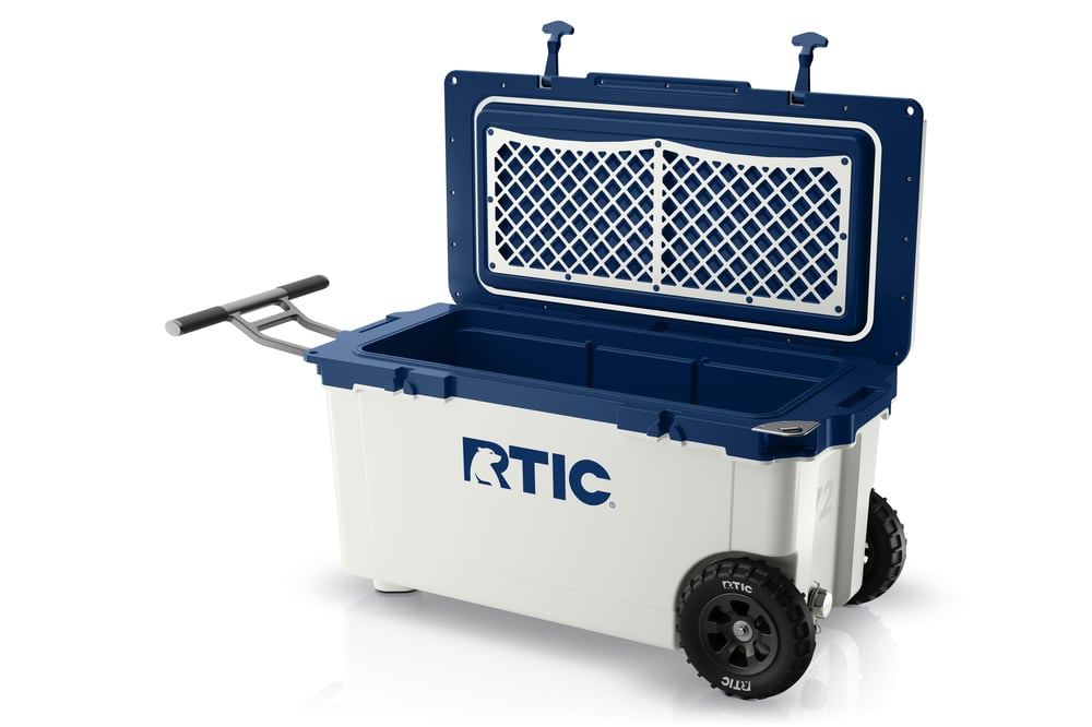 RTIC Outdoors - 72 QT Ultra-Light Wheeled Cooler - Cool Grey & Navy - Image 3