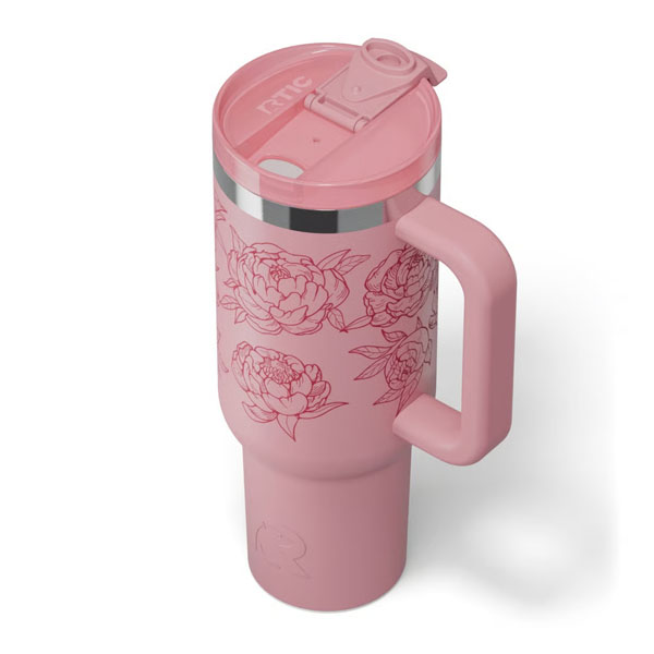 RTIC Outdoors - Road Trip Tumbler - Pink Peonies - Image 7