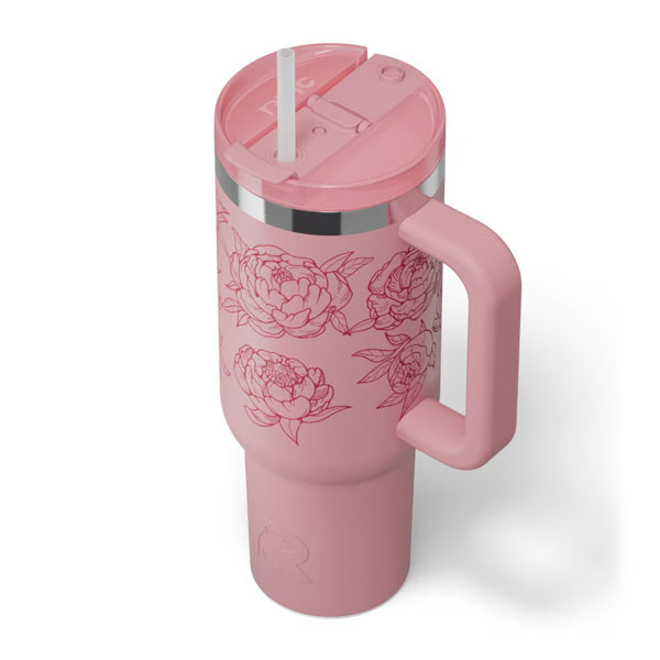 RTIC Outdoors - Road Trip Tumbler - Pink Peonies - Image 6