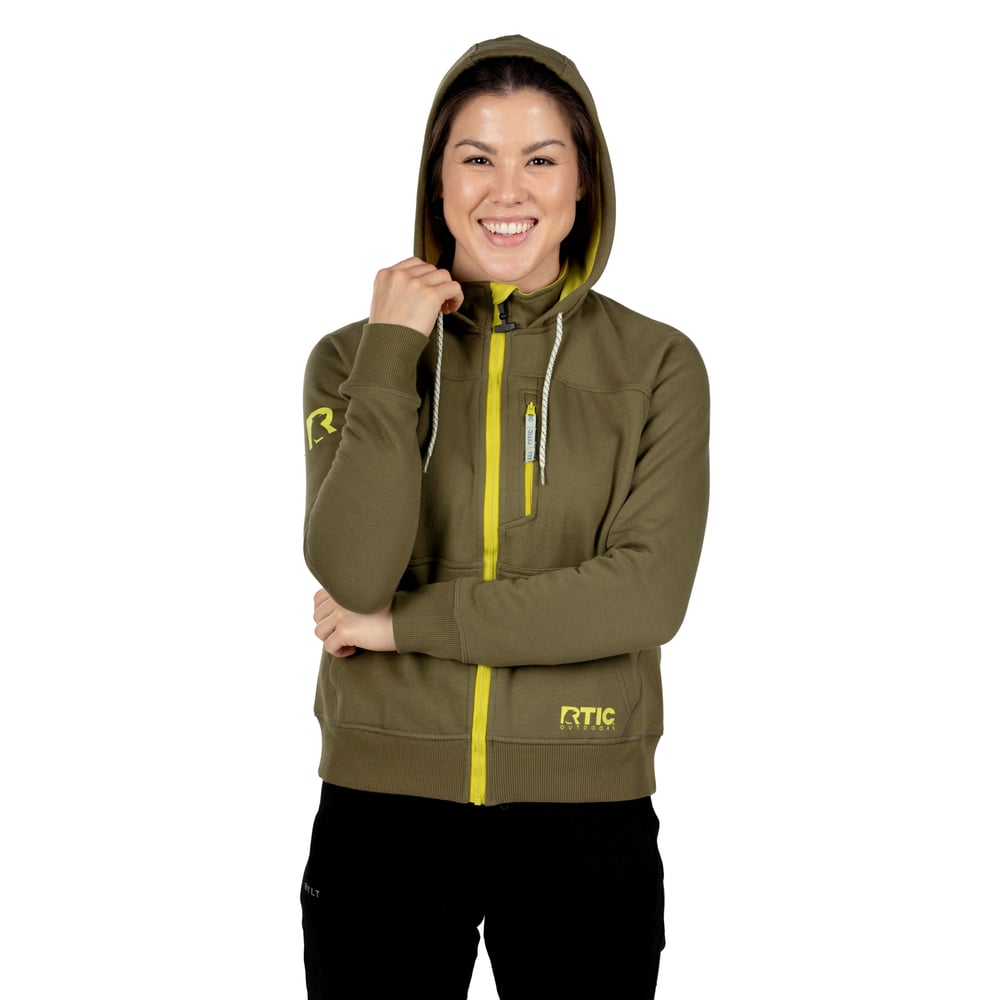 RTIC Outdoors - Women's Water-Repellent Full-Zip Hoodie-Olive - Image 5