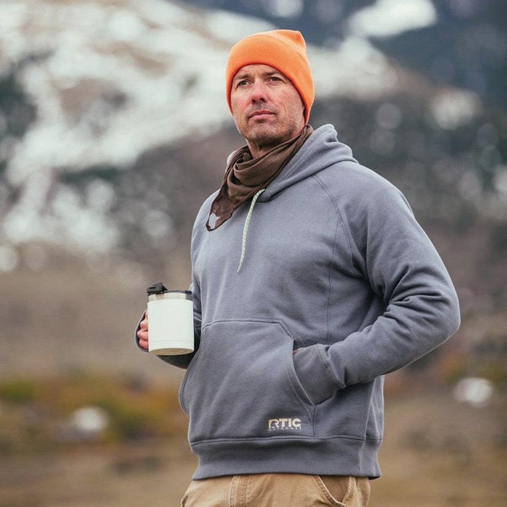 RTIC Outdoors - Water-Repellent Pullover Hoodie - Athletic Fit - Gray Stone