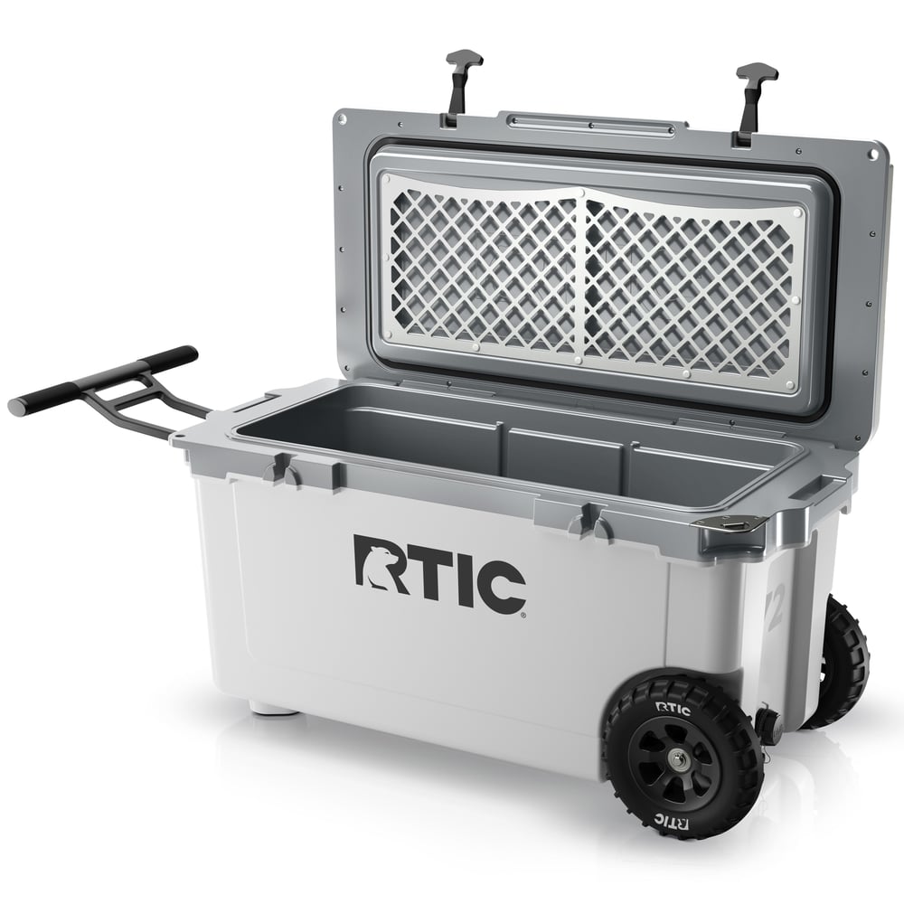 RTIC Outdoors - 72 QT Ultra-Light Wheeled Cooler - White & Grey - Image 4
