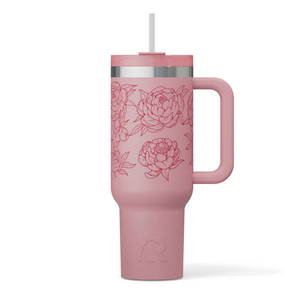 RTIC Outdoors - Road Trip Tumbler - Pink Peonies - Image 2