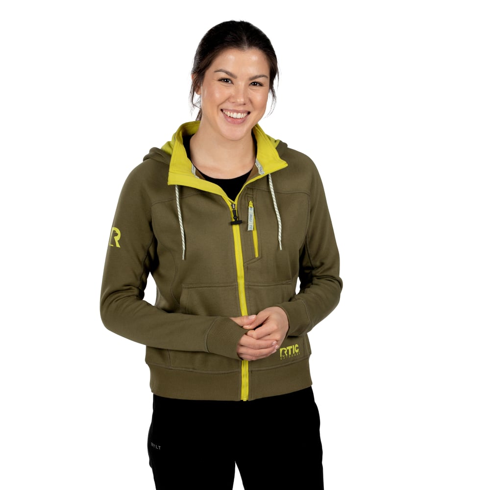 RTIC Outdoors - Women's Water-Repellent Full-Zip Hoodie-Olive - Image 3