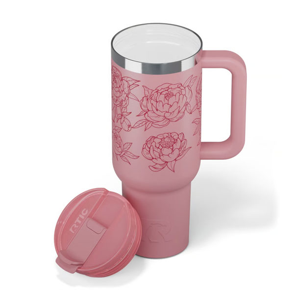 RTIC Outdoors - Road Trip Tumbler - Pink Peonies - Image 3