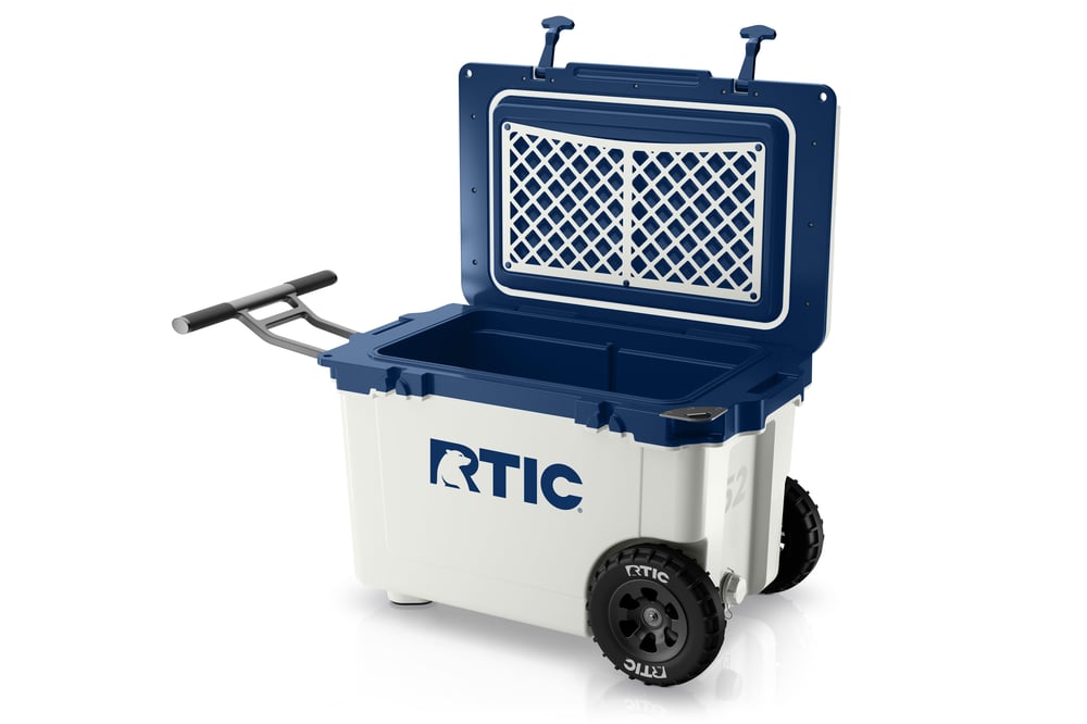 RTIC Outdoors - 52 QT Ultra-Light Wheeled Cooler - Cool Grey & Navy - Image 3