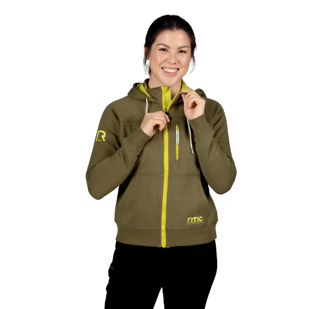 RTIC Outdoors - Women's Water-Repellent Full-Zip Hoodie-Olive - Image 6