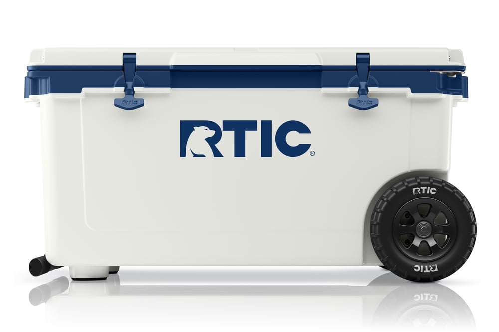 RTIC Outdoors - 72 QT Ultra-Light Wheeled Cooler - Cool Grey & Navy - Image 2