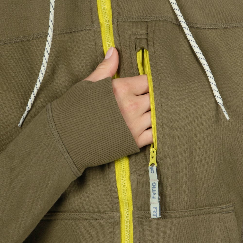 RTIC Outdoors - Women's Water-Repellent Full-Zip Hoodie-Olive - Image 4