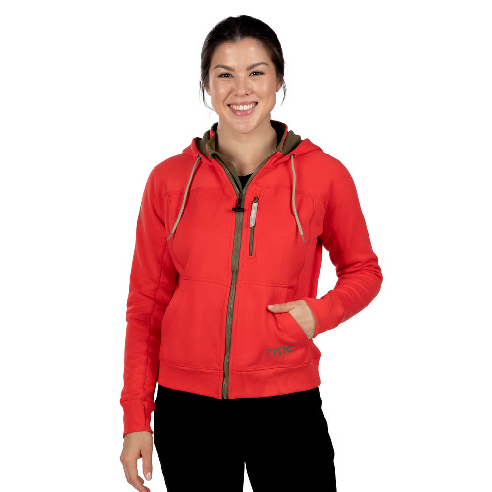RTIC Outdoors - Women's Water-Repellent Full-Zip Hoodie-Scarlet - Image 2